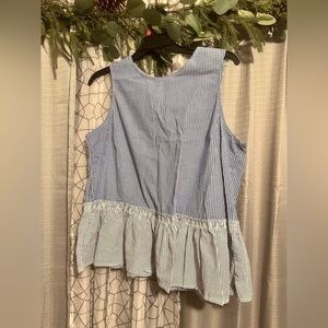 Blue and White Striped Sleeveless